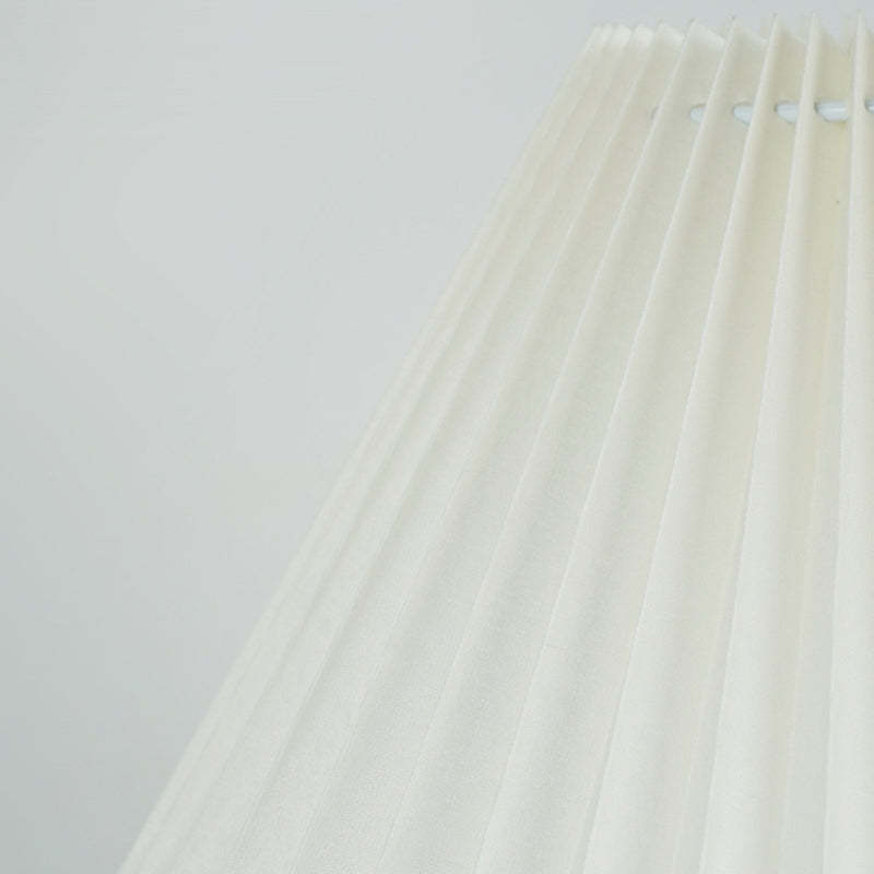 Vintage Pleated Iron Wood Fabric Table Lamp