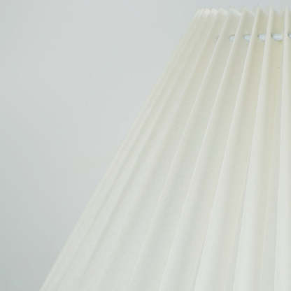 Vintage Pleated Iron Wood Fabric Table Lamp