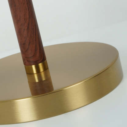 Vintage Pleated Iron Wood Fabric Table Lamp