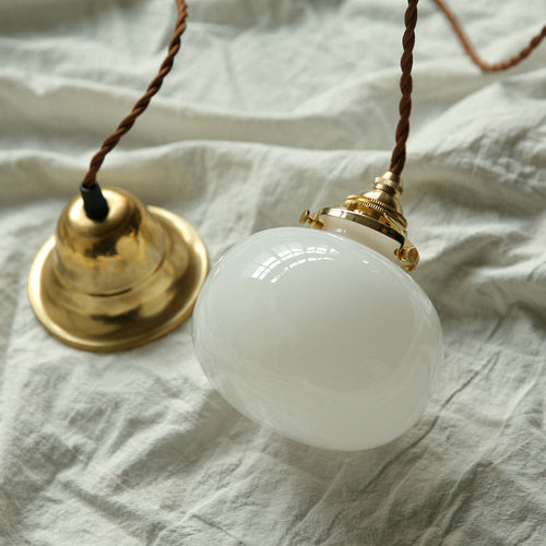 Vintage Oval Copper Glass Pendant Light — Clear / 110V-120V For US/CA
