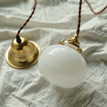 Vintage Oval Copper Glass Pendant Light — Clear / 110V-120V For US/CA