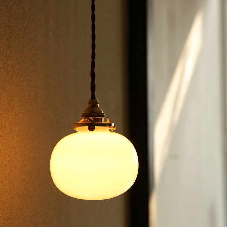 Vintage Oval Copper Glass Pendant Light — Green / 220V-240V For UK/AU