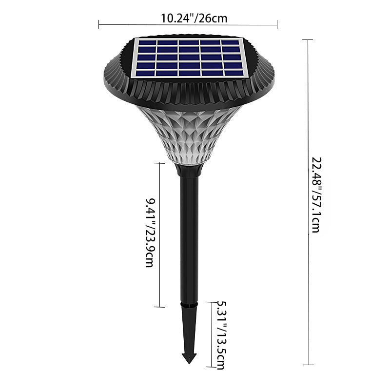Minimalist Solar Diamond Round LED Outdoor Light