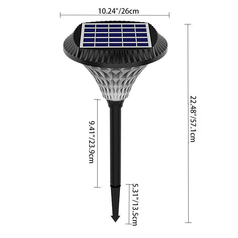 Minimalist Solar Diamond Round LED Outdoor Light