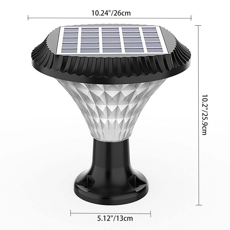 Minimalist Solar Diamond Round LED Outdoor Light