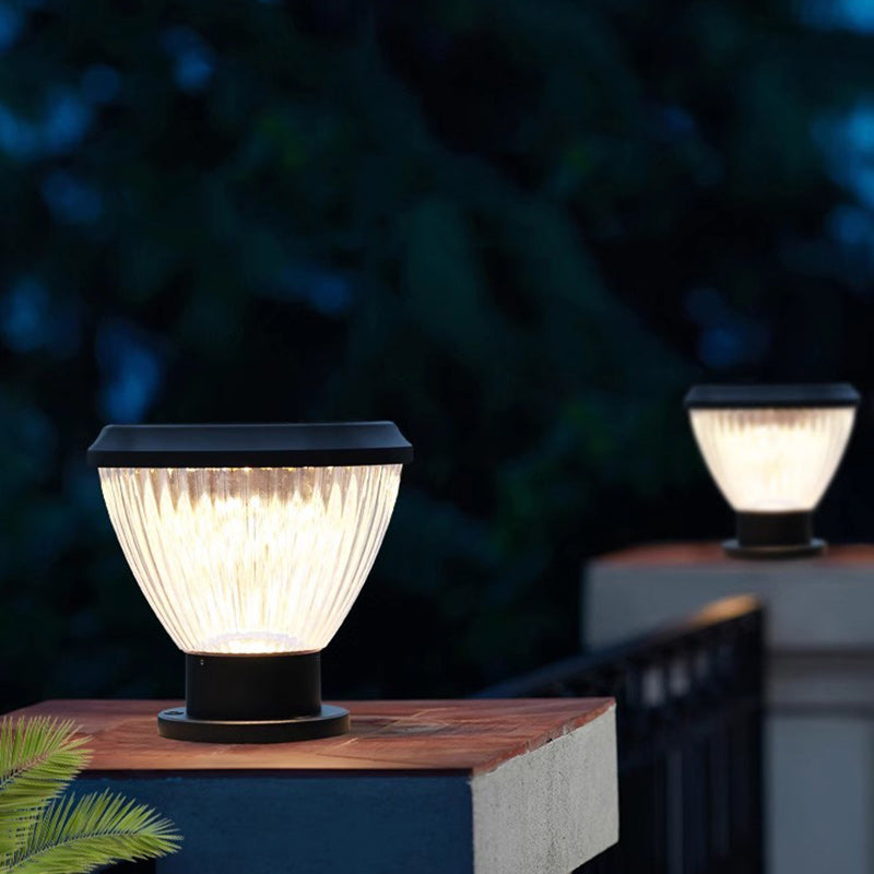 Industrial Solar Aluminum Round Outdoor Post Light
