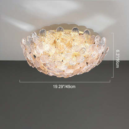 Modern Art Deco Petal Glass 6-Light Ceiling Light
