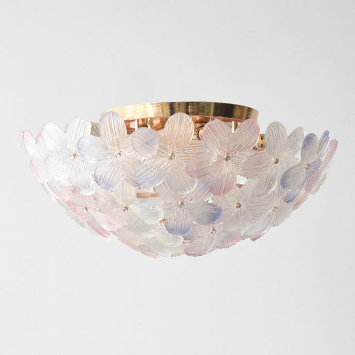 Modern Art Deco Petal Glass 6-Light Ceiling Light