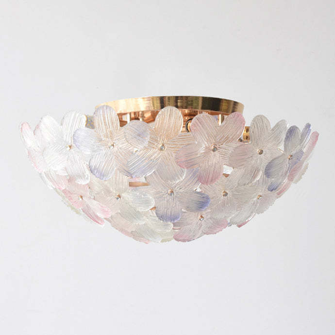 Modern Art Deco Petal Glass 6-Light Ceiling Light
