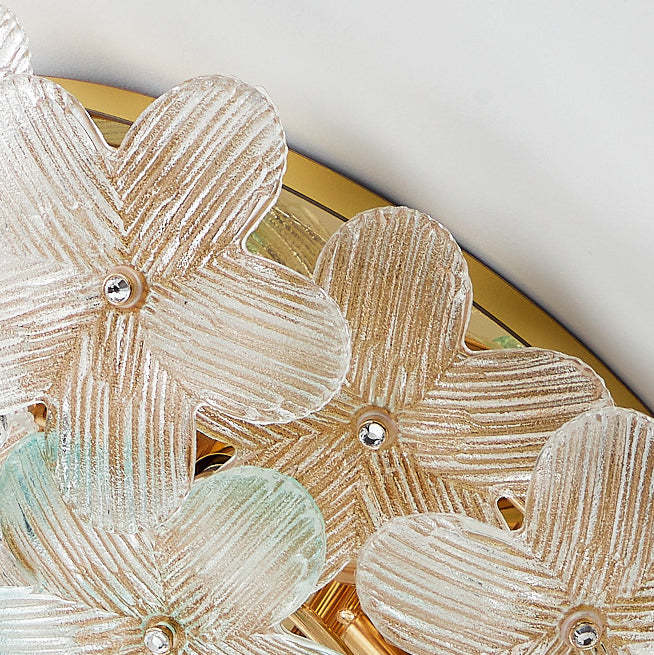 Modern Art Deco Petal Glass 6-Light Ceiling Light