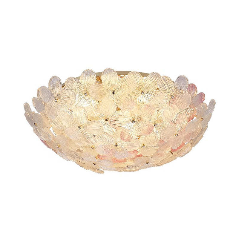 Modern Art Deco Petal Glass 6-Light Ceiling Light