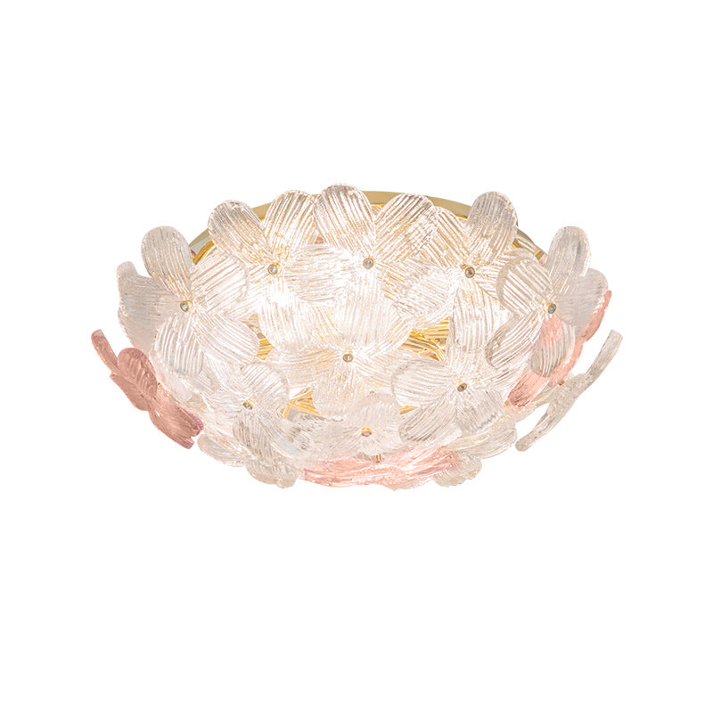 Modern Art Deco Petal Glass 6-Light Ceiling Light