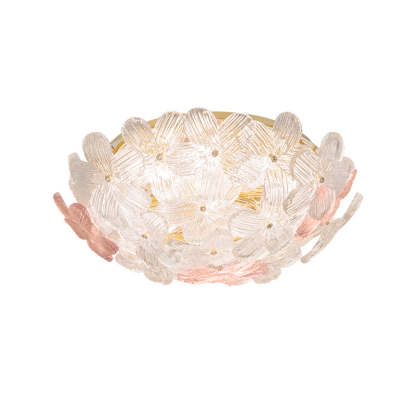 Modern Art Deco Petal Glass 6-Light Ceiling Light