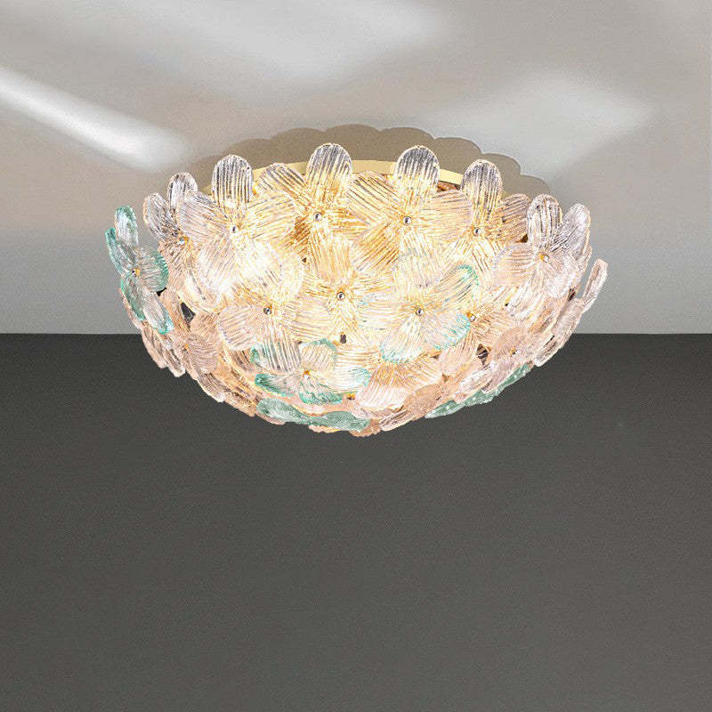 Modern Art Deco Petal Glass 6-Light Ceiling Light