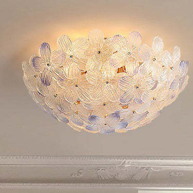 Modern Art Deco Petal Glass 6-Light Ceiling Light