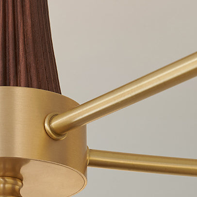 French Walnut Persimmon 3/5-Light Ceiling Light