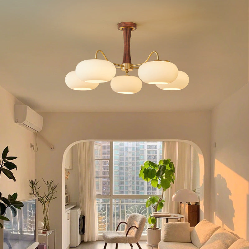 French Walnut Persimmon 3/5-Light Ceiling Light