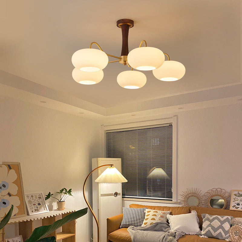 French Walnut Persimmon 3/5-Light Ceiling Light