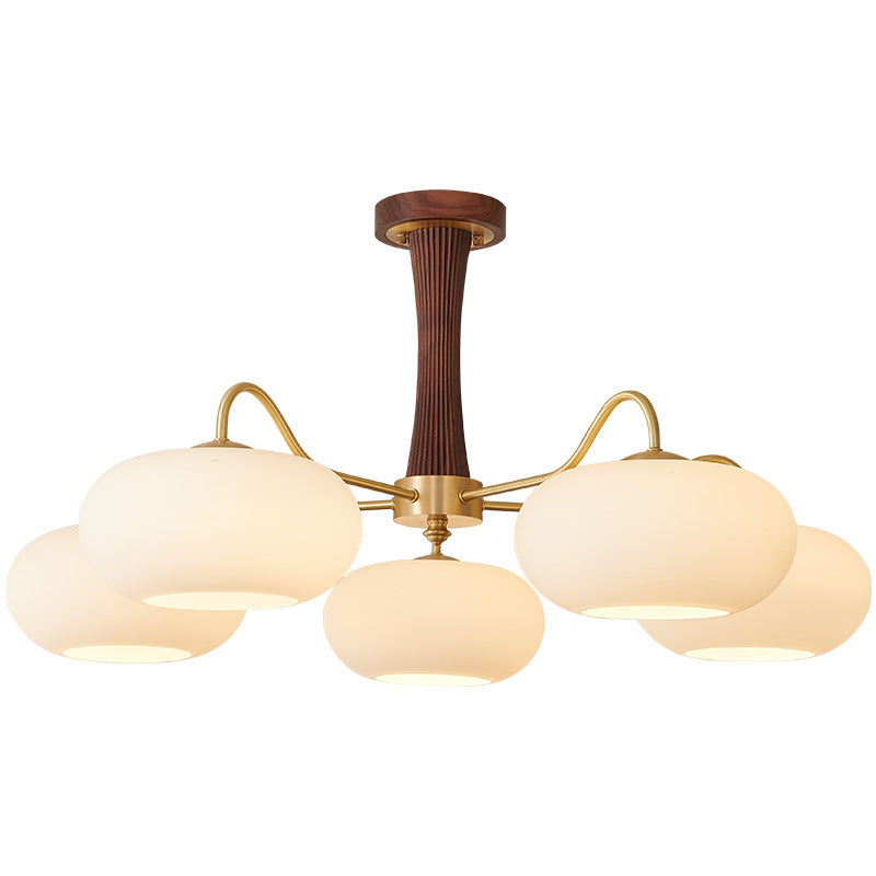 French Walnut Persimmon 3/5-Light Ceiling Light