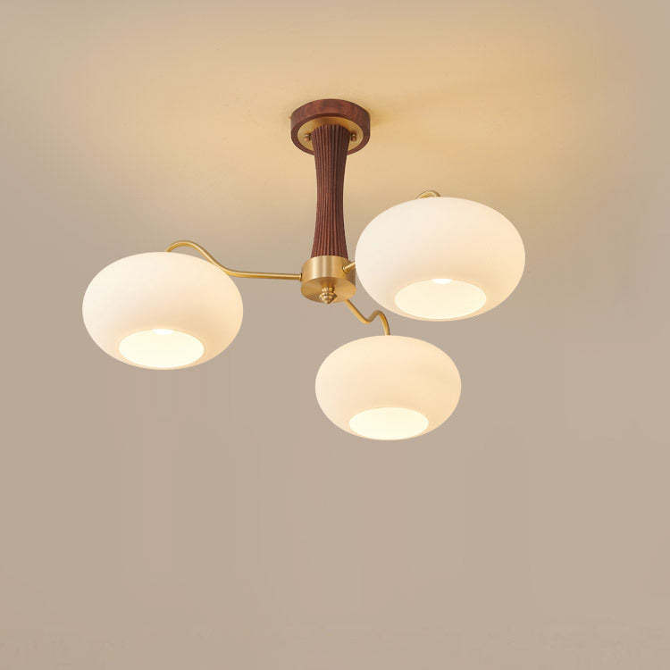 French Walnut Persimmon 3/5-Light Ceiling Light
