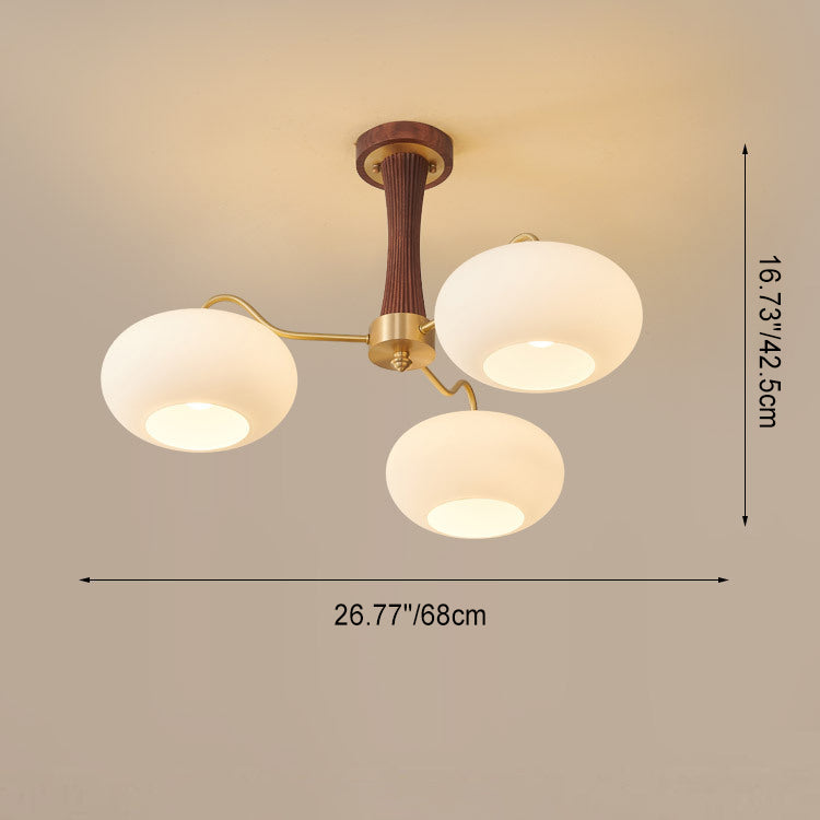 French Walnut Persimmon 3/5-Light Ceiling Light