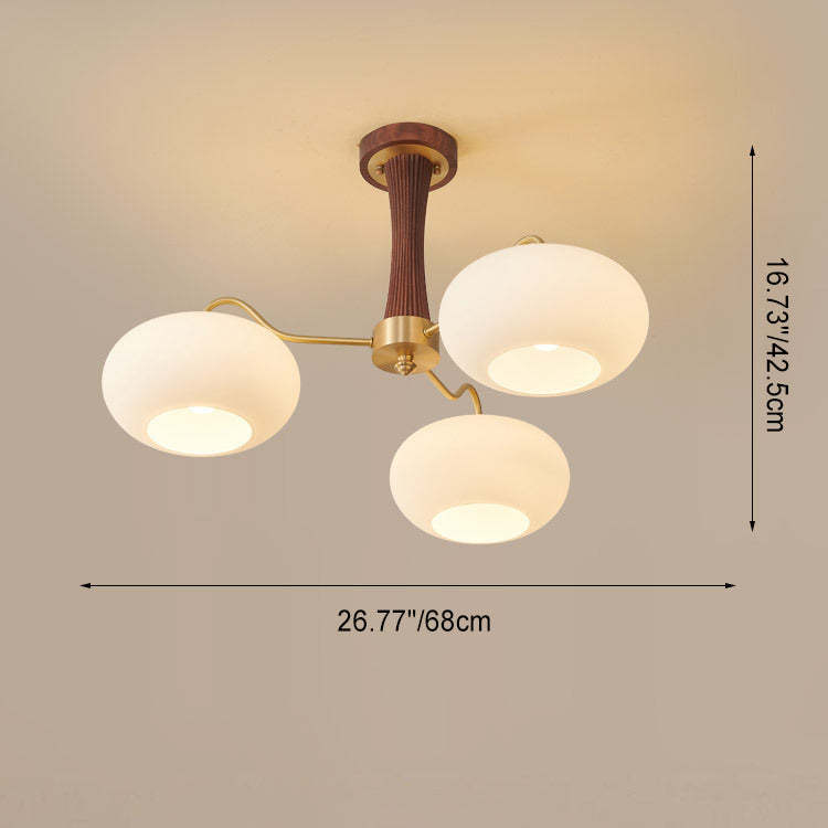 French Walnut Persimmon 3/5-Light Ceiling Light