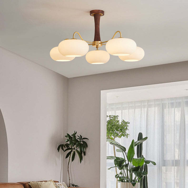 French Walnut Persimmon 3/5-Light Ceiling Light