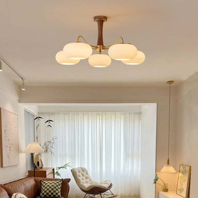 French Walnut Persimmon 3/5-Light Ceiling Light