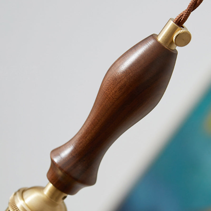 Japanese Wood Ceramic Round Pendant Light