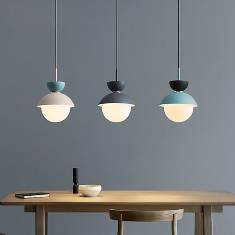 Lighom nordic globe glass pendant lighting — Pink / 220V-240V (UK/AU)