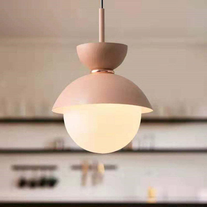 Scandinavian Aluminum Globe Glass Pendant