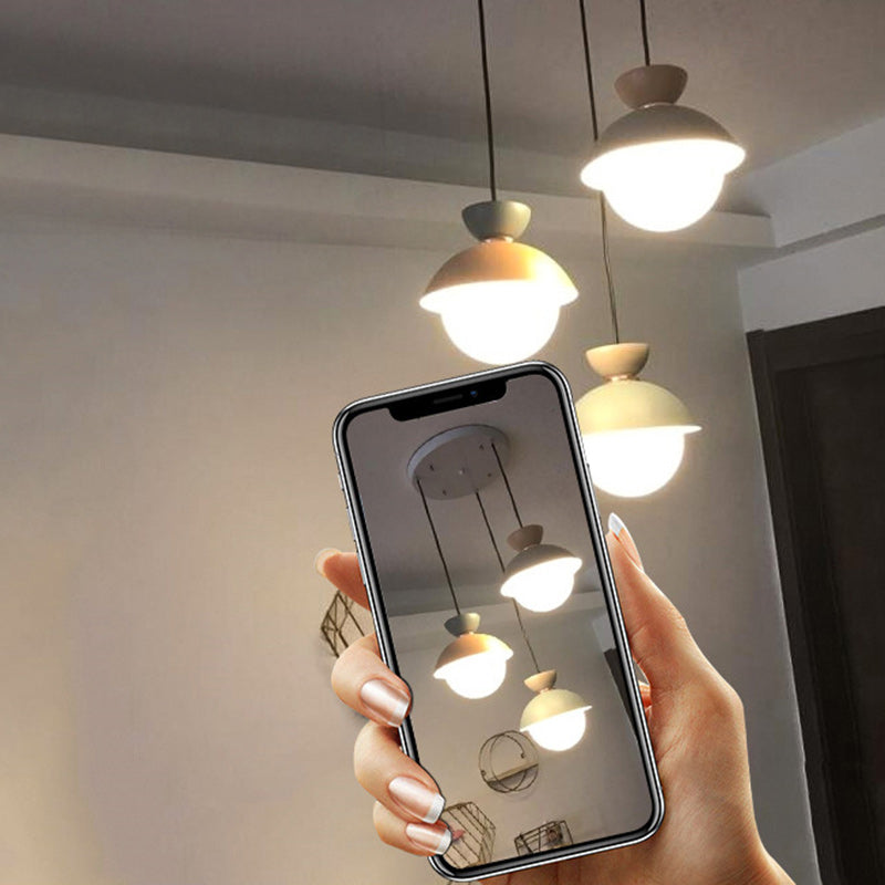 Scandinavian Aluminum Globe Glass Pendant