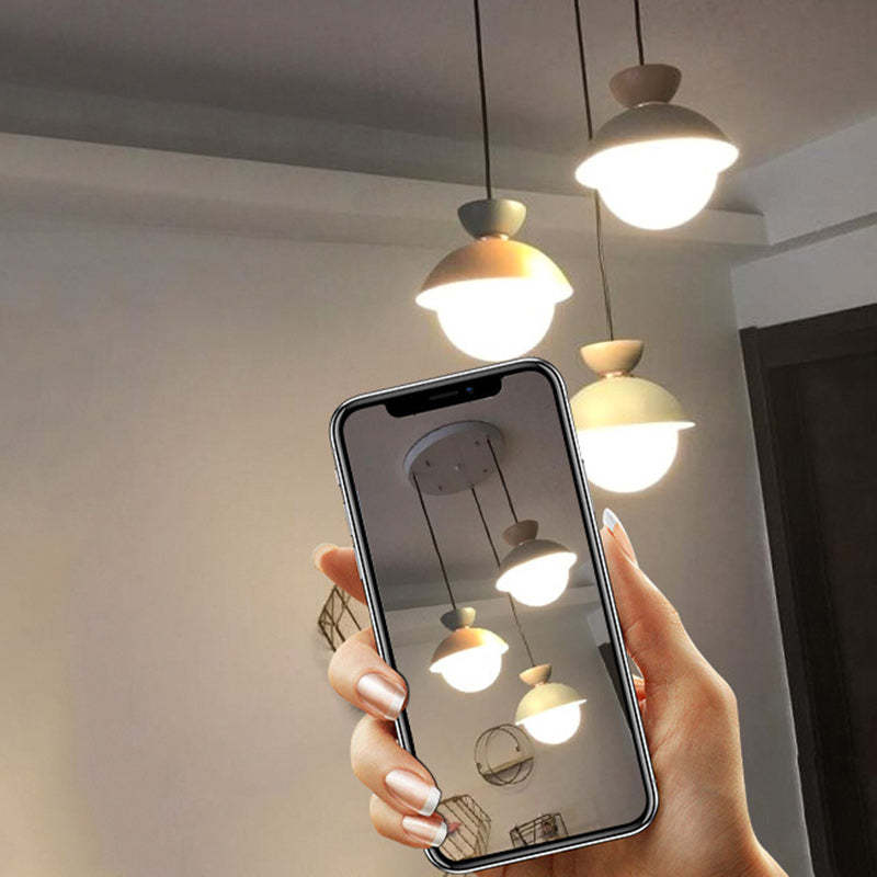 Scandinavian Aluminum Globe Glass Pendant
