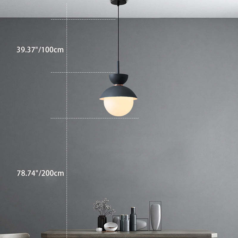Scandinavian Aluminum Globe Glass Pendant