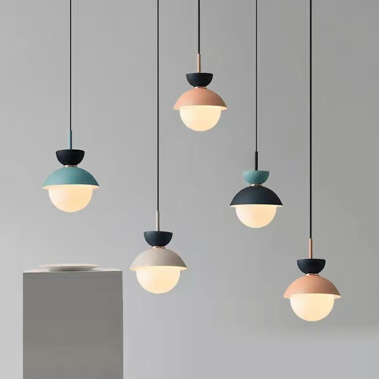 Scandinavian Aluminum Globe Glass Pendant