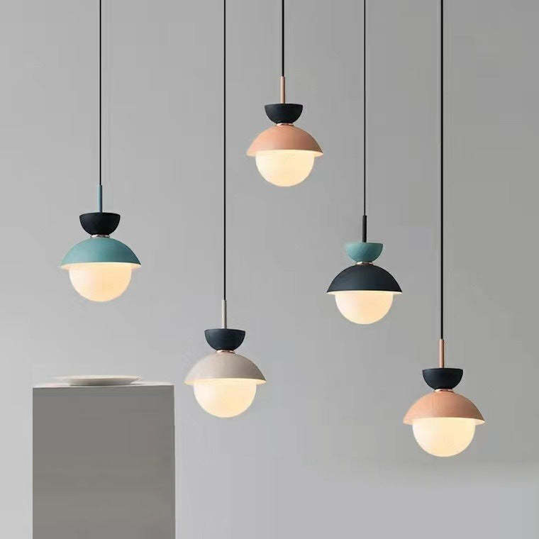 Scandinavian Aluminum Globe Glass Pendant
