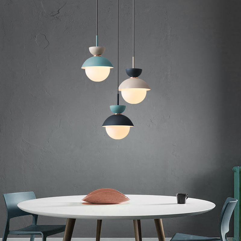 Scandinavian Aluminum Globe Glass Pendant