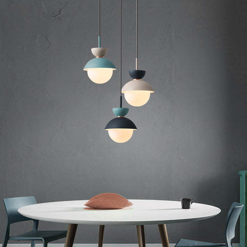 Scandinavian Aluminum Globe Glass Pendant
