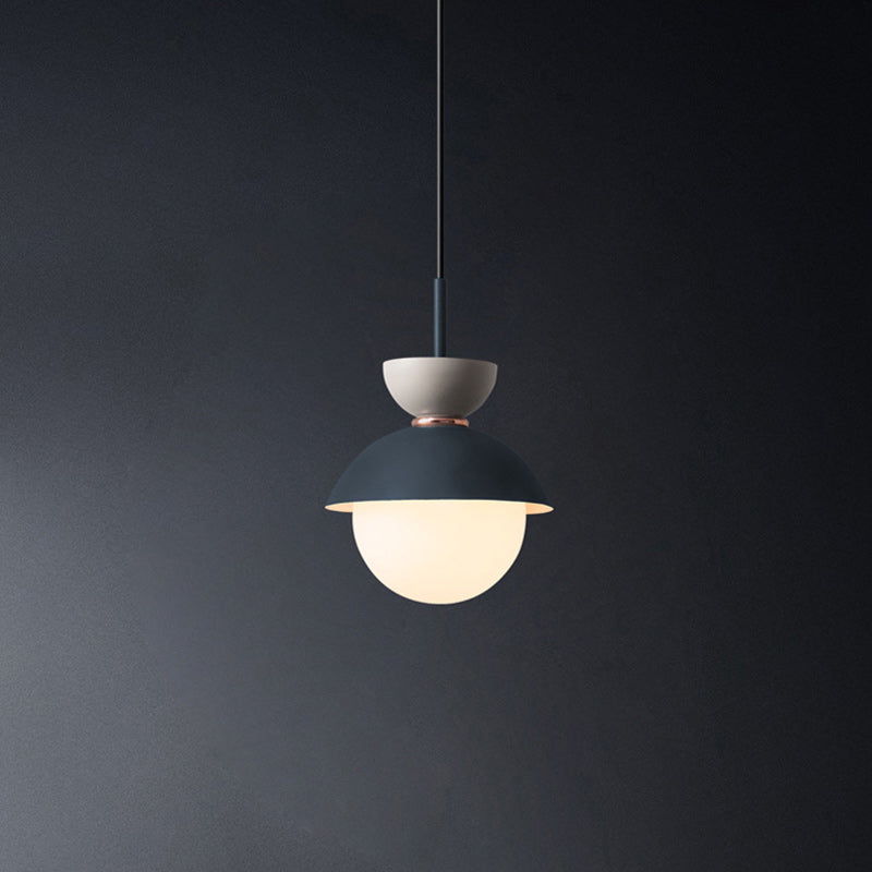 Scandinavian Aluminum Globe Glass Pendant