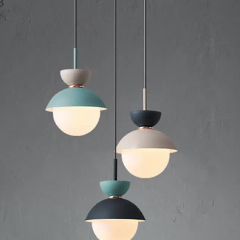 Scandinavian Aluminum Globe Glass Pendant