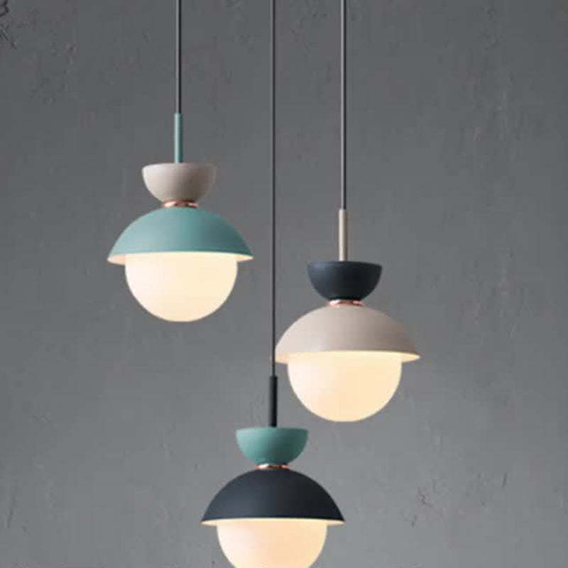 Scandinavian Aluminum Globe Glass Pendant