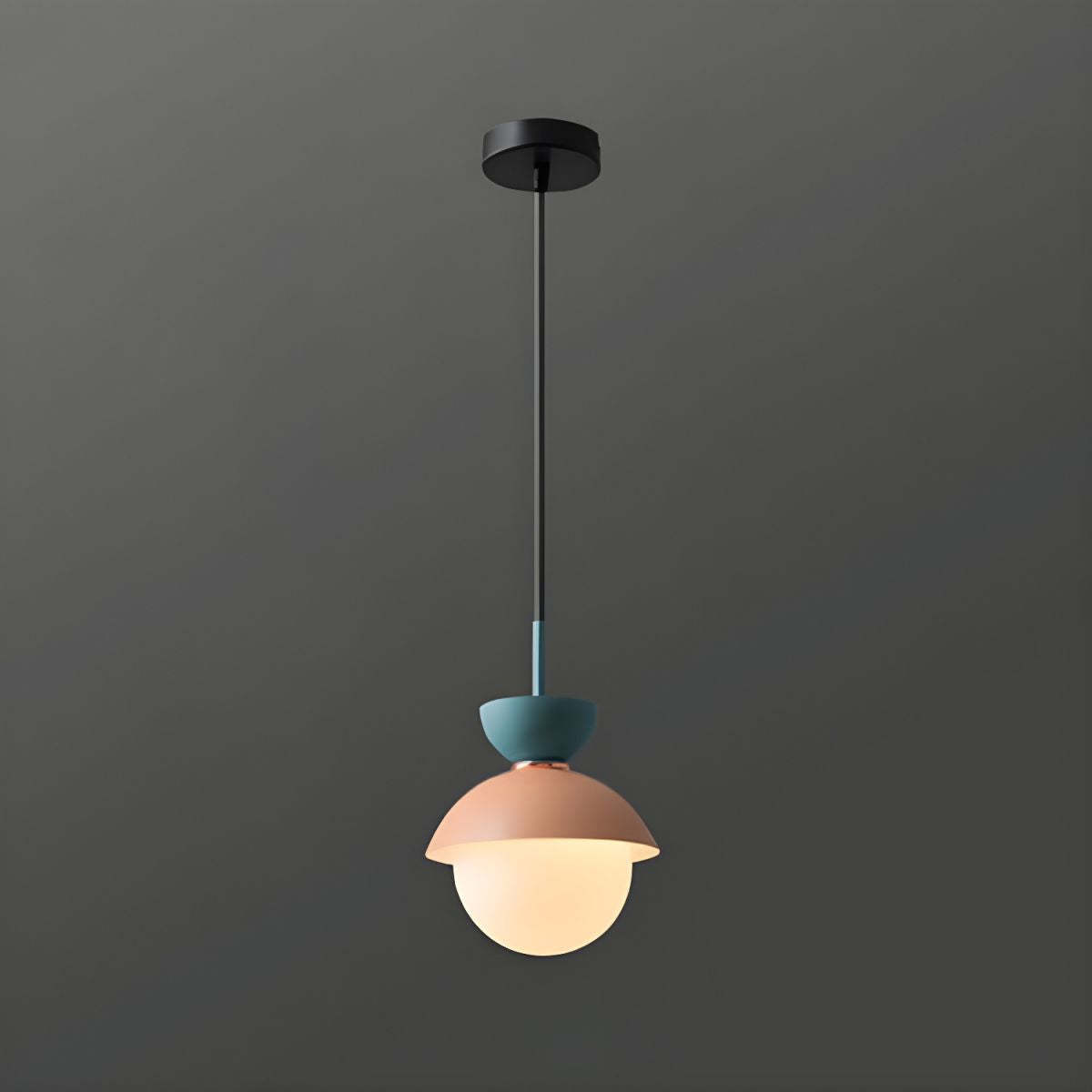 Scandinavian Aluminum Globe Glass Pendant