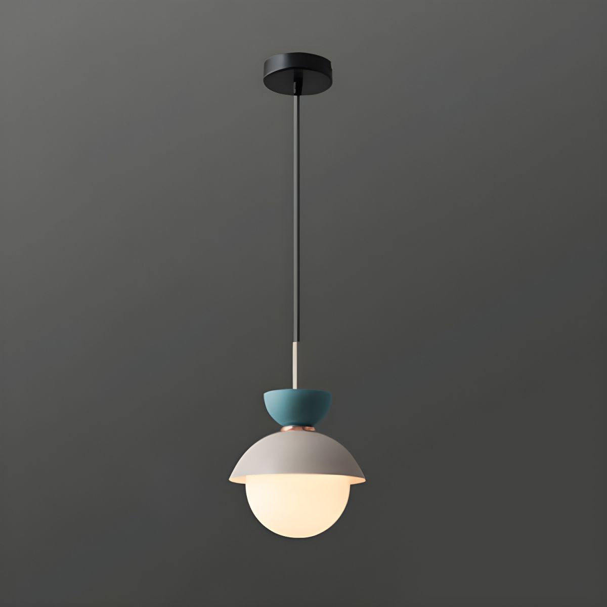 Scandinavian Aluminum Globe Glass Pendant