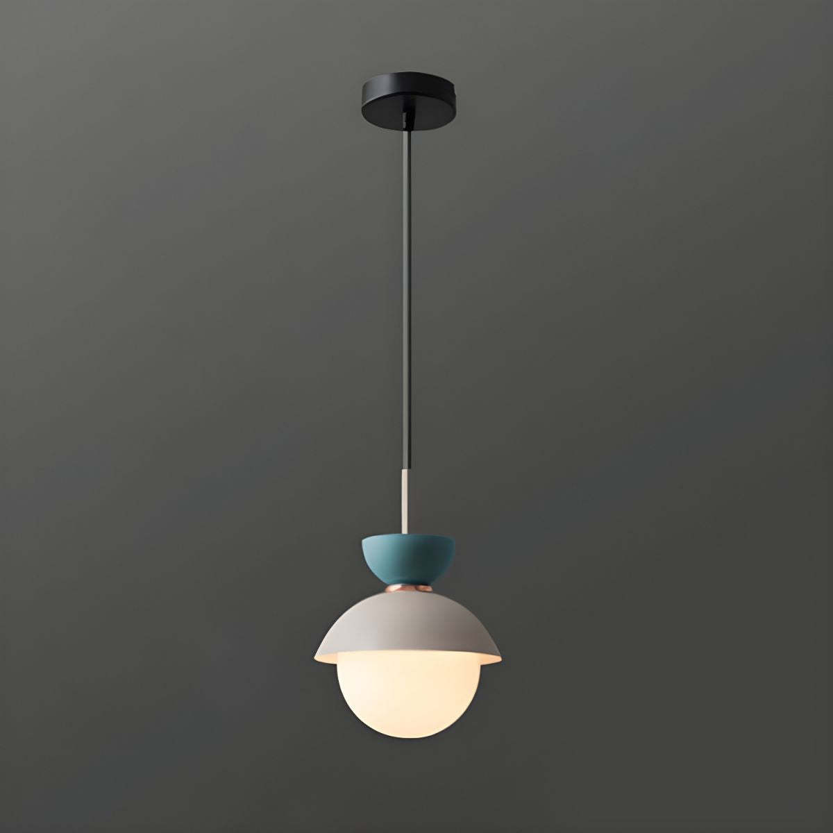 Scandinavian Aluminum Globe Glass Pendant
