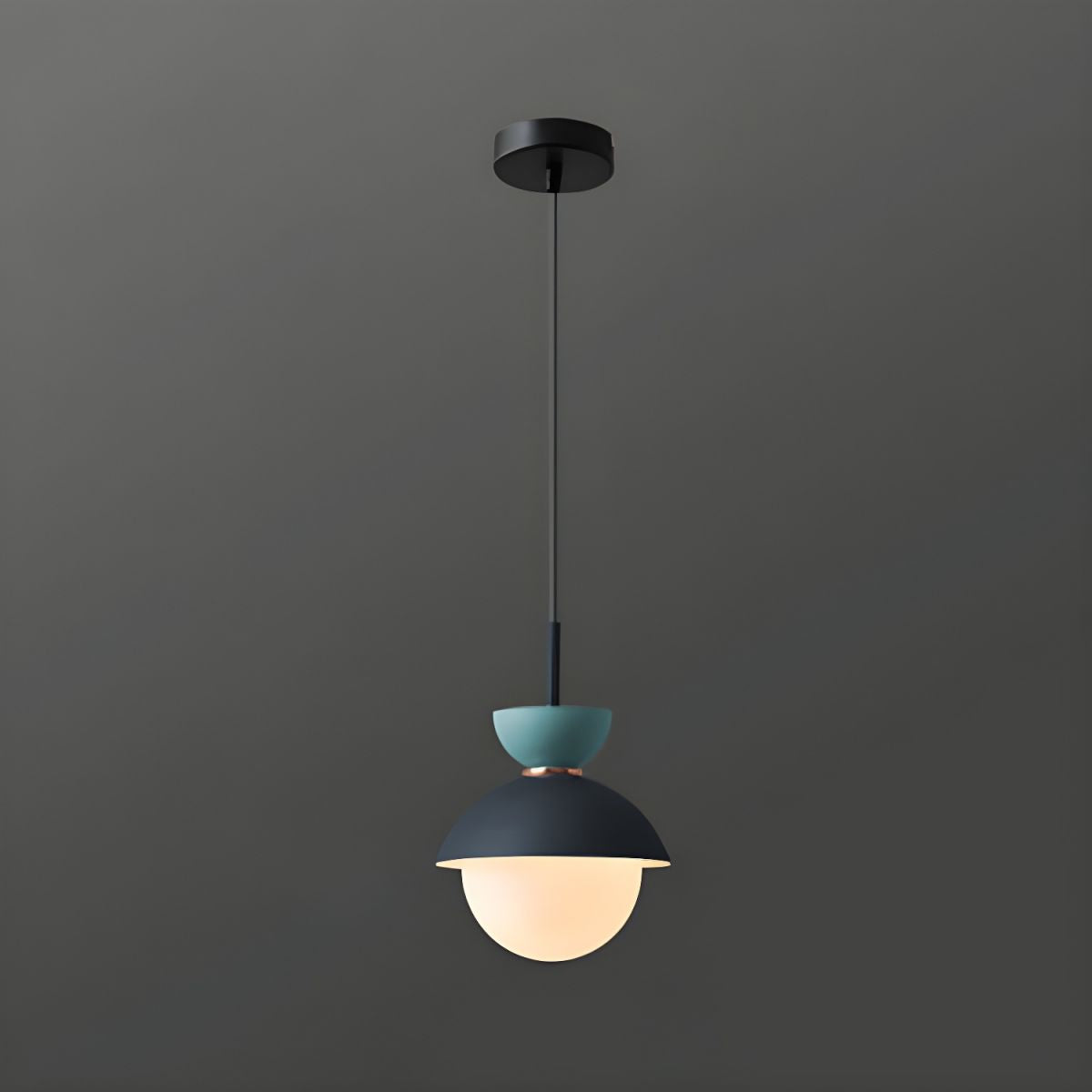 Scandinavian Aluminum Globe Glass Pendant