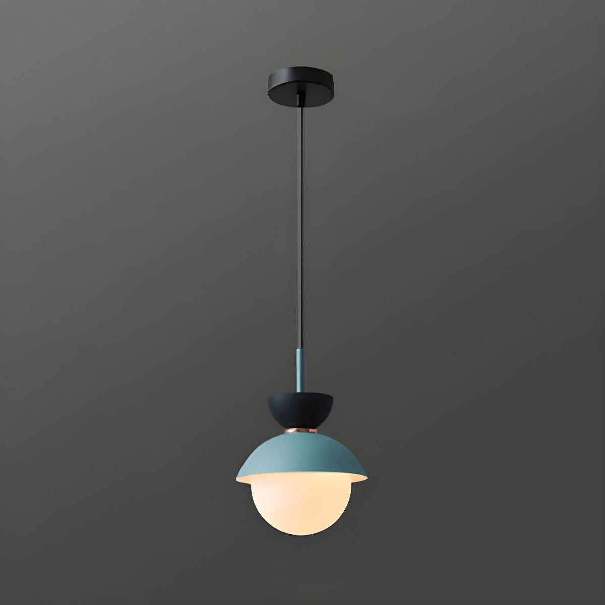 Scandinavian Aluminum Globe Glass Pendant