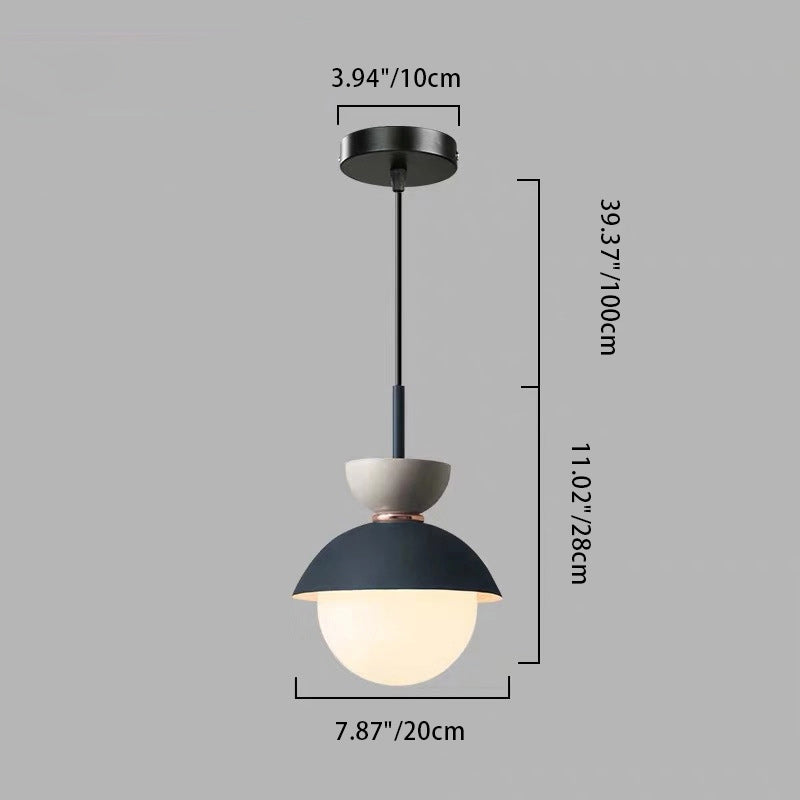 Scandinavian Aluminum Globe Glass Pendant