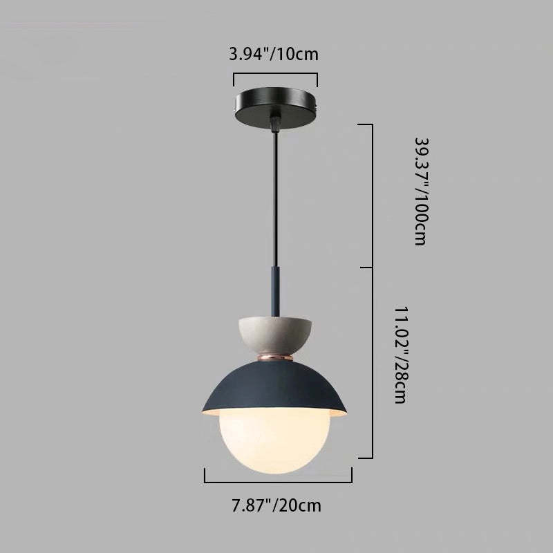 Scandinavian Aluminum Globe Glass Pendant