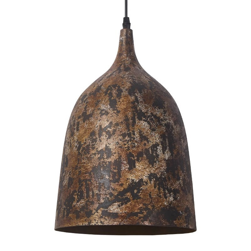 Japanese Wabi-Sabi Hand Painted Steel Round Pendant Light