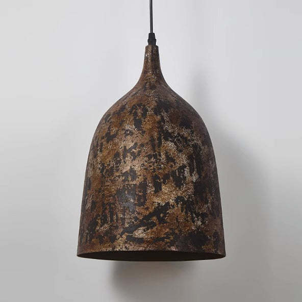 Japanese Wabi-Sabi Hand Painted Steel Round Pendant Light